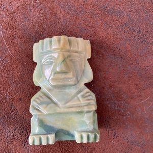 VTG RARE MULTILAYERED NATURAL MEXICO STONE FACE GOD STATUE